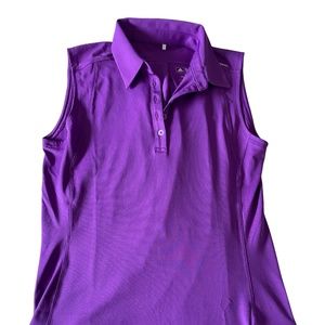 Adidas Golf Women's Pure Motion Solid Sleeveless Polo Shirt - size S